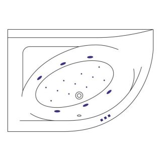 Гидромассажная ванна WHITECROSS Aquarella 0108.170110.100.RELAX.GL левая 170x110 см Relax золото